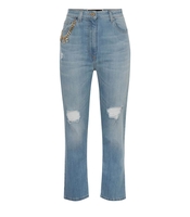 JEANS CON STRAPPI AZZURRO ELISABETTA FRANCHI