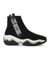 LOVE MOSCHINO SCHWARZER SOCK-SNEAKER MIT LOGO