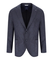 MANUEL RITZ BLUE PINSTRIPE SINGLE-BREASTED JACKET