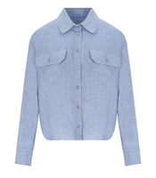 MAX MARA WEEKEND EUREKA LIGHT BLUE CROPPED SHIRT