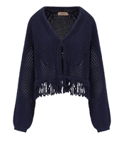 TWINSET BLUE FRINGED CARDIGAN