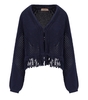 TWINSET BLUE FRINGED CARDIGAN