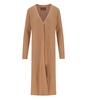 TWINSET CAMEL RIBBED MAXI CARDIGAN
