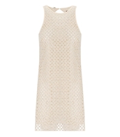 TWINSET CREAM DRESS WITH RHINESTONES