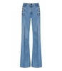 TWINSET LIGHT BLUE FLARED JEANS WITH BUTTONS