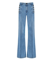 TWINSET LIGHT BLUE FLARED JEANS WITH BUTTONS
