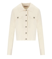 TWINSET OFF-WHITE CARDIGAN WITH LOGO BUTTONS