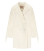 TWINSET OFF-WHITE FRINGED COAT