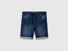Benetton,  Bermuda In Denim Elasticizzato,  size L,  Blu Scuro,  Bambini