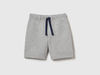 Benetton,  Bermuda In Felpa 100% Cotone Bio,  size 104,  Grigio Chiaro,  Bambini