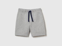 Benetton,  Bermuda In Felpa 100% Cotone Bio,  size 104,  Grigio Chiaro,  Bambini