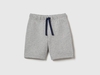 Benetton,  Bermuda In Felpa 100% Cotone Bio,  size 90,  Grigio Chiaro,  Bambini