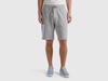 Benetton,  Bermuda In Felpa 100% Cotone,  size S,  Grigio Chiaro,  Uomo