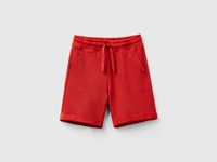Benetton,  Bermuda In Felpa Di Puro Cotone,  size 2XL,  Rosso Mattone,  Bambini