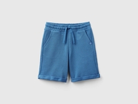 Benetton,  Bermuda In Felpa Di Puro Cotone,  size S,  Blu,  Bambini