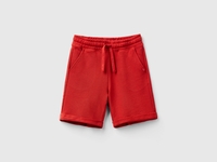 Benetton,  Bermuda In Felpa Di Puro Cotone,  size S,  Rosso Mattone,  Bambini