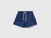 Benetton,  Bermuda In Felpa Effetto Denim,  size 82,  Blu,  Bambini