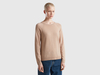 Benetton,  Maglia Girocollo Cammello In Misto Lana E Cashmere,  size XS,  Beige,  Donna