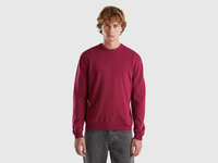 Benetton,  Maglia Girocollo Prugna In Pura Lana Merino,  size XS,  Prugna,  Uomo