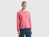 Benetton,  Maglia Girocollo Rosa In Misto Lana E Cashmere,  size S,  Rosa,  Donna