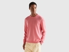 Benetton,  Maglia Girocollo Rosa Salmone In Pura Lana Merino,  size XXL,  Salmone,  Uomo