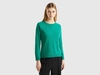 Benetton,  Maglia Girocollo Verde Acqua In Misto Lana E Cashmere,  size XL,  Verde Acqua,  Donna