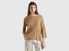 Benetton,  Maglia In Misto Lino Con Manica A 3/4,  size XL,  Beige,  Donna
