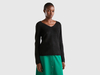 Benetton,  Maglia In Misto Mohair Regular Fit,  size S,  Nero,  Donna