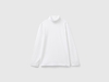 Benetton,  T-shirt Dolcevita Manica Lunga,  size S,  Bianco,  Bambini