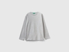 Benetton,  T-shirt Girocollo 100% Cotone Bio,  size 3XL,  Grigio Chiaro,  Bambini