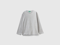 Benetton,  T-shirt Girocollo 100% Cotone Bio,  size 3XL,  Grigio Chiaro,  Bambini