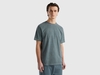 Benetton,  T-shirt Girocollo 100% Cotone Bio,  size M,  Grigio Scuro,  Uomo