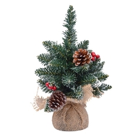 Albero di Natale da tavolo Corvara 30 cm 28 rami con bacche e pigne