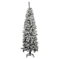 Albero di Natale Slim Gran Paradiso innevato 180 cm verde e bianco