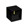 Applique cubo nero Led 20W IP65 per esterno ed interno bioemissione Bi