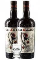 2 Bottiglie Amaro Calamaro 70cl + 6 bicchieri shot Calamaro