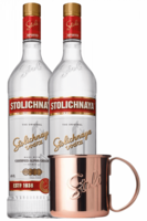 2 Bottiglie Vodka Stolichnaya 1Litro + OMAGGIO 6 tazze Stolichnaya