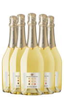 6 Bottiglie Vino Spumante Shãh Mat Bianco Extra Dry Maschio Dei Cavalieri