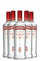 6 Bottiglie Vodka Smirnoff Red 70cl