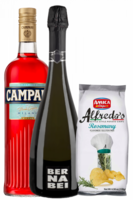 Bitter Campari 1Litro + Prosecco DOC 2022 Bernabei + Amica Chips Rosmarino Alfredo