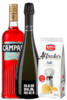 Bitter Campari 1Litro + Prosecco DOC 2022 Bernabei + Amica Chips Sale Marino Alfredo