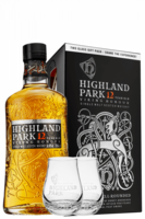 Highland Park Aged 12 Years Single Malt Scotch Whisky 70cl (Confezione Con 2 Bicchieri)