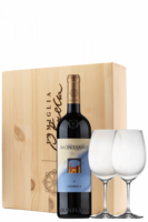 Montiano 2017 Cotarella (Cassetta in Legno con 2 Bicchieri)