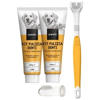 Denti Care Kit - 200 g - Dentifricio e spazzolino da denti per cani - Mantenere l