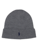 Beanie Grigio Uomo Con Pony Blu Navy