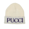 Beanie Kids In Misto Lana Avorio Con Logo Pucci Viola