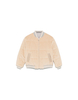 Beige Corduroy Bomber Jacket