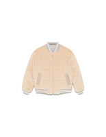 Beige Corduroy Bomber Jacket