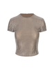 Beige Short-Sleeved Top With Crystals
