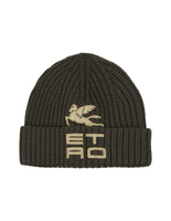 Berretto Donna In Maglia Verde Militare Con Logo Etro CUBE